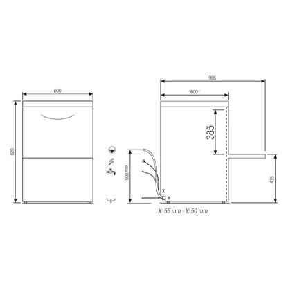 NIAGARA - Lave-vaisselle - Panier 500 x 500 mm - Elettrobar