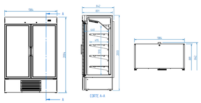 Armoire vitrée - 2 portes - positif - Self line