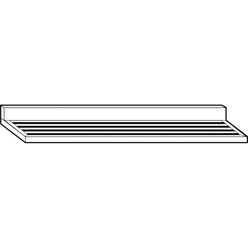 Etagère murale barreaudée en inox - Profondeur 400 mm - Longueur 2000 mm - Nosem