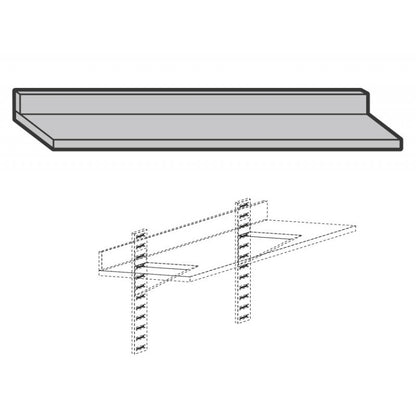 Etagère murale pleine en inox - Profondeur 400 mm - Longueur 1200 mm - Nosem