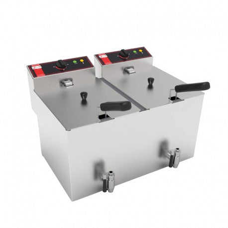 Friteuse électrique à poser - SOFRA-FRYERS® - 2 cuves de 12 L - SOFRAFRY1212L