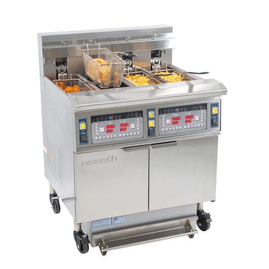 Friteuse électrique avec filtration 4 x 12 litres 17+17kW