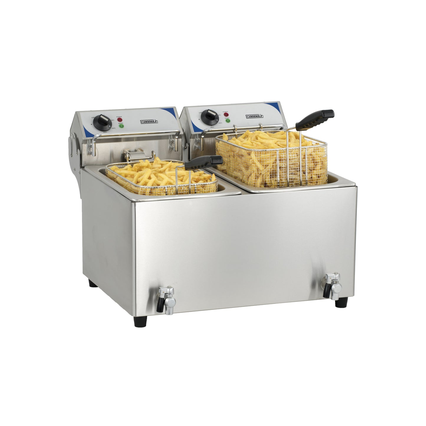 Friteuse électrique avec vanne de vidange 2 x 10 litres