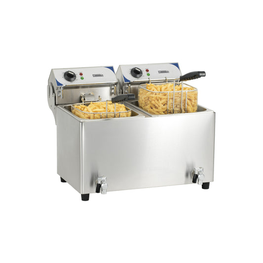 Friteuse électrique avec vanne de vidange 2 x 7 litres haut débit