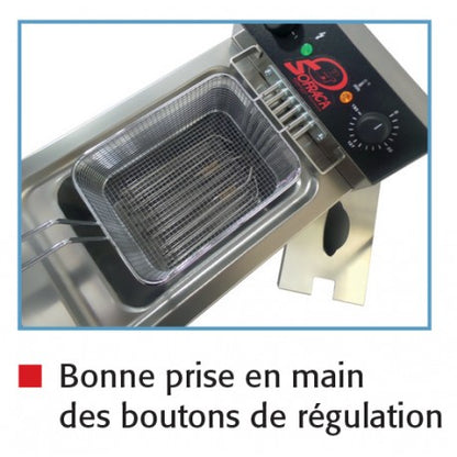 Friteuse électrique sur coffre - 400 V - Super puissante - 12 Litres - 92114C