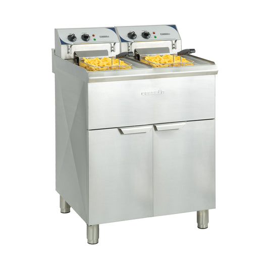 Friteuse électrique sur pieds 2 x 10 litres haut rendement