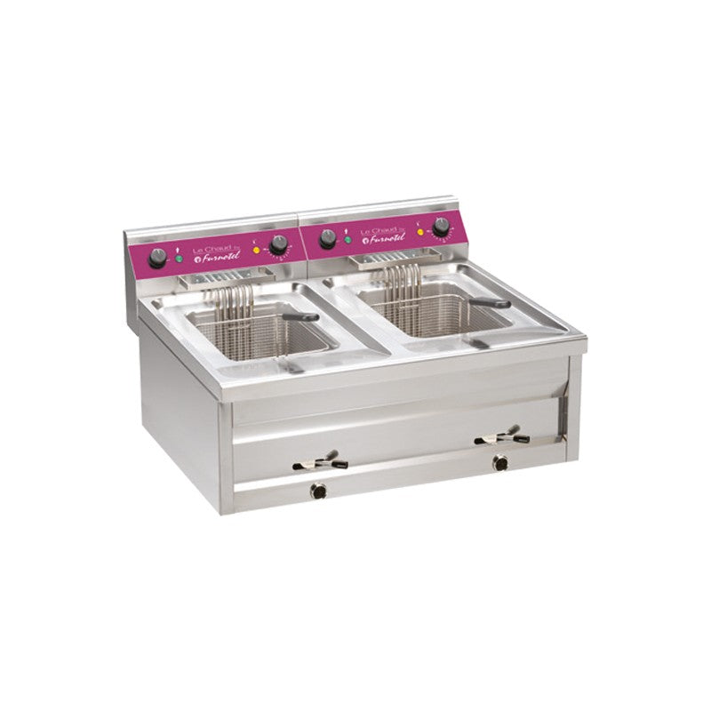 Friteuse sur table électrique - 2 x 12 litres - 2 bacs - Furnotel