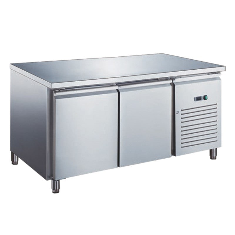 Table réfrigérée inox négative avec évaporateur ventilé - 2 portes - 282 litres - Sans dosseret - Furnotel