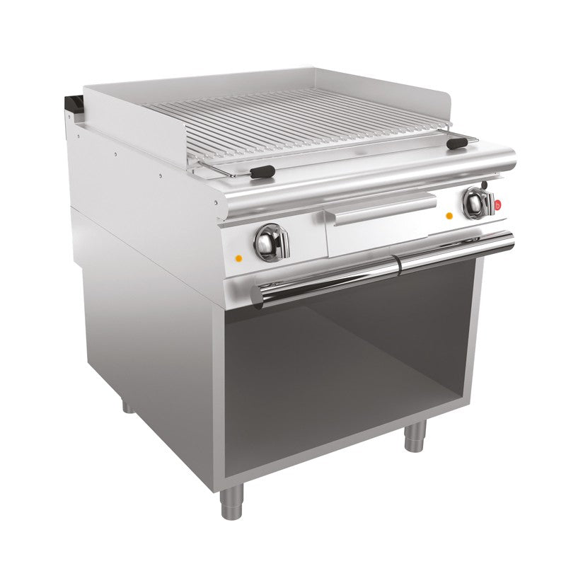 Grillade électrique avec placard ouvert en soubassement - 38 dm² - Largeur 800 mm - Gamme QUEEN 700 - Baron
