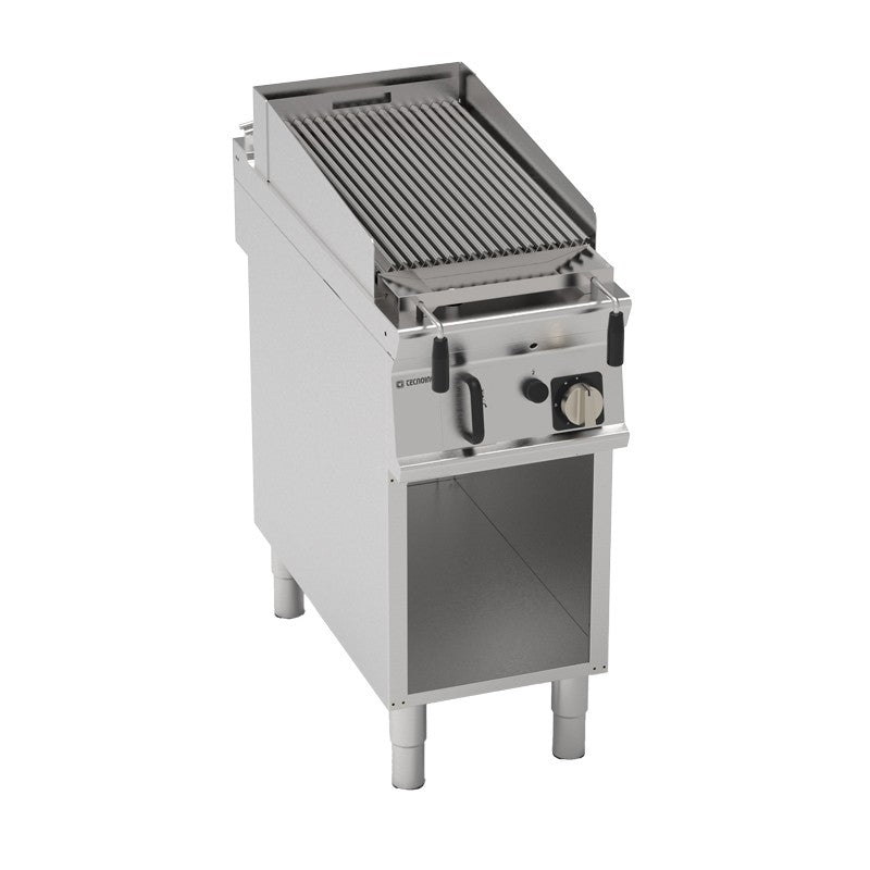 Grillade gaz charcoal simple sur placard ouvert - Tecnoinox