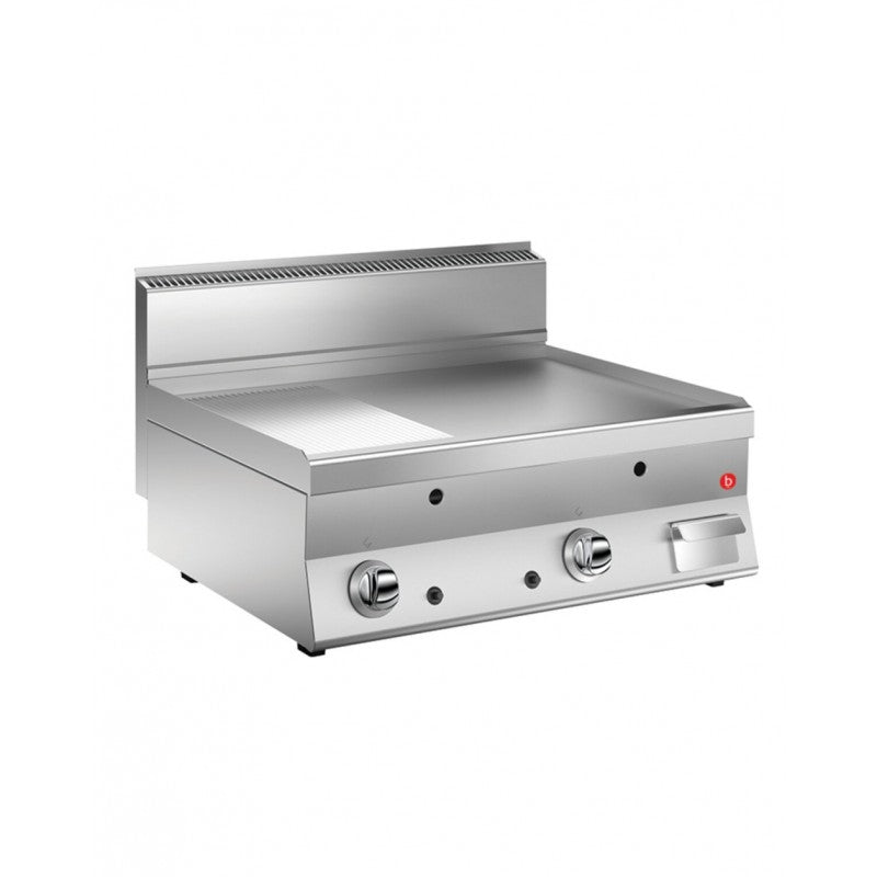 Grillade gaz - Plaque 2/3 lisse 44 dm² - Chrome dur - 796 x 555 mm - Gamme 650 - Baron