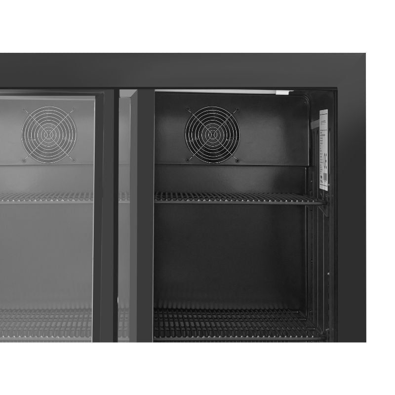 Arrière-Bar Réfrigéré 2 Portes Vitrées coulissantes - Intérieur Noir - vue 2