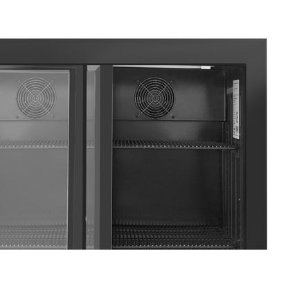 Arrière-Bar Réfrigéré 2 Portes Vitrées coulissantes - Intérieur Noir - vue 2