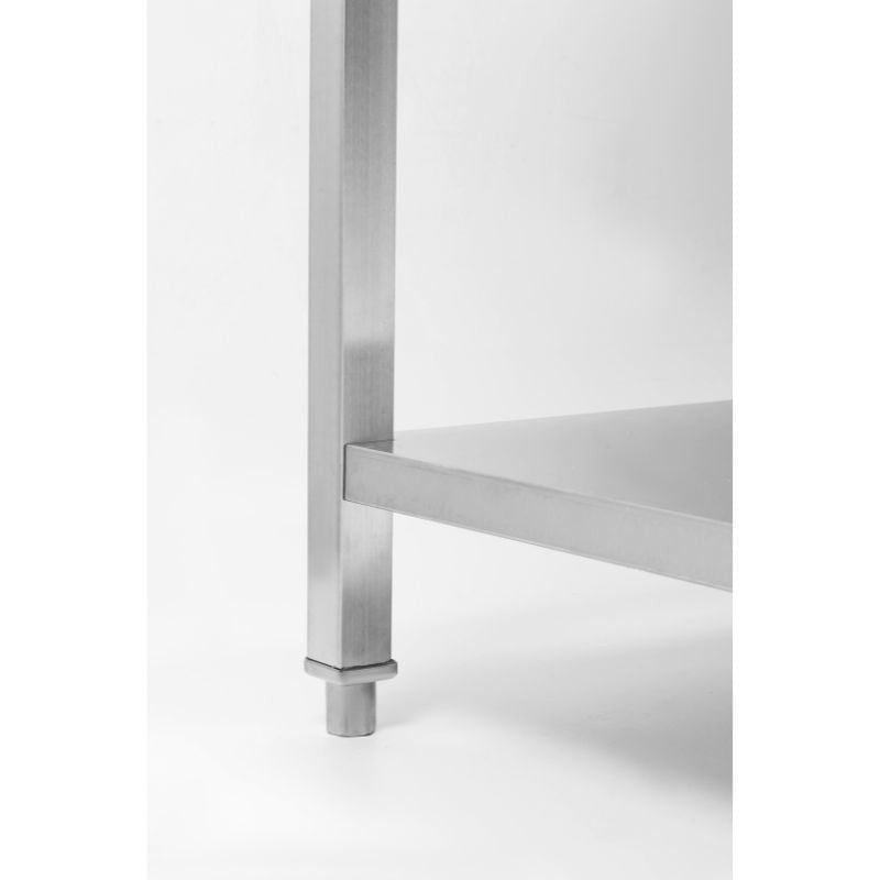 Table Inox avec Dosseret et Etagère - 800 x 600 mm - vue 3