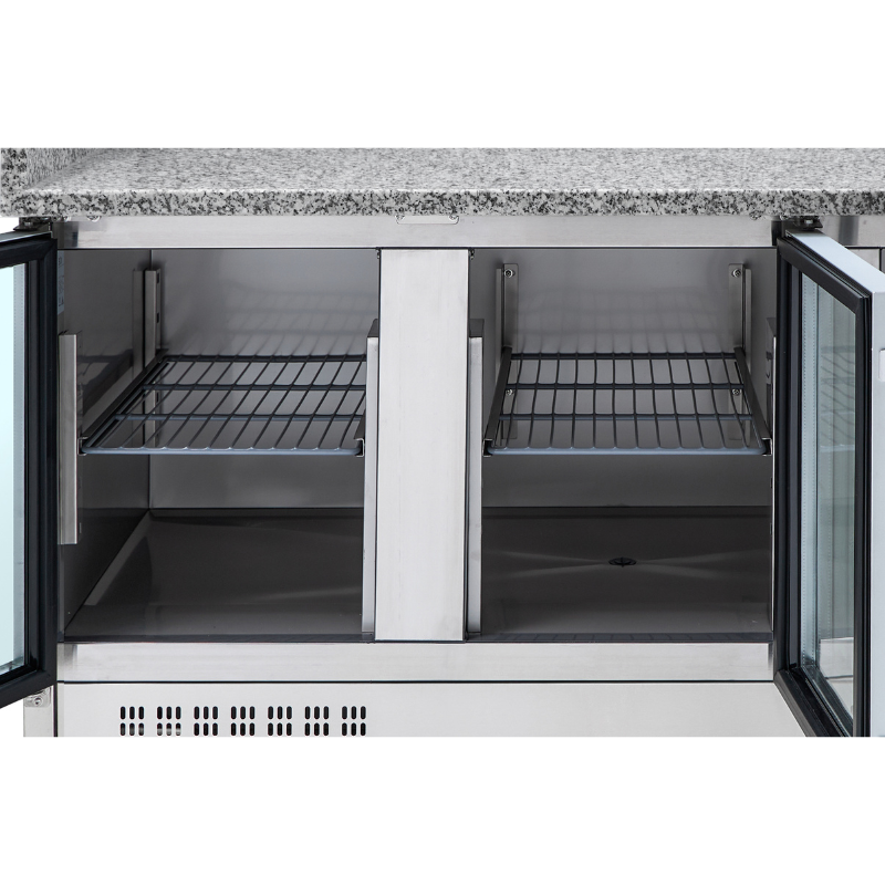 Meuble à Pizza Réfrigéré Compact 600x400 - 3 Portes Vitrées - vue 9