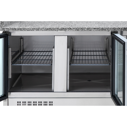 Meuble à Pizza Réfrigéré Compact 600x400 - 3 Portes Vitrées - vue 9