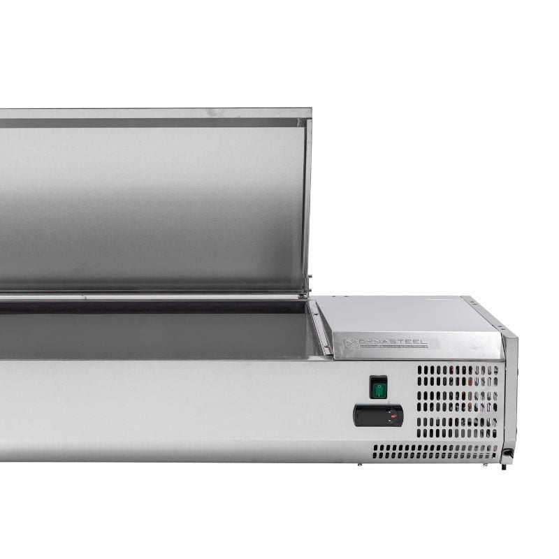 Saladette Réfrigérée à Poser Couvercle Inox - 3 x GN 1/3 + 1 x GN 1/2 - vue 4
