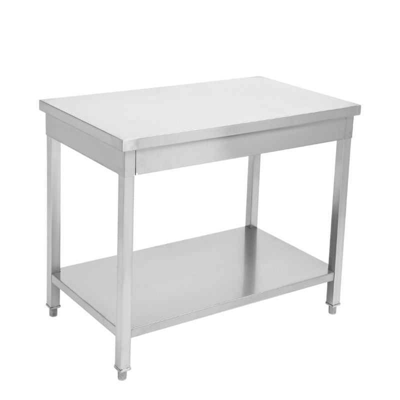 Table Inox Centrale avec Etagère - 1200 x 700 mm - vue 6