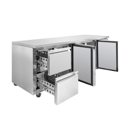 Table Réfrigérée Positive - 3 Portes et 2 Tiroirs - vue 3