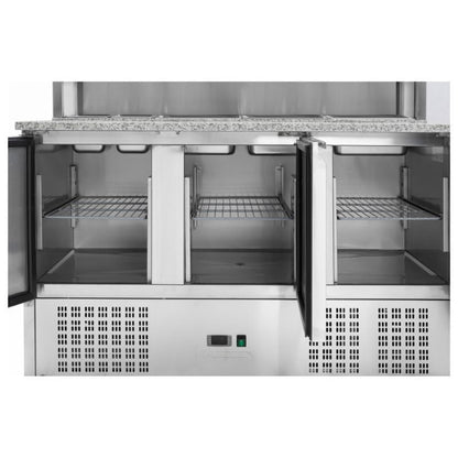Meuble à Pizza Réfrigéré - 3 Portes - 8 Bacs GN 1/6 - vue 6
