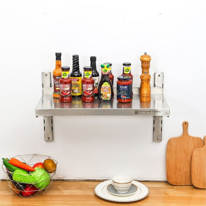 Etagère Murale en Inox sur Crémaillères - L 800 x P 300 mm - vue 7