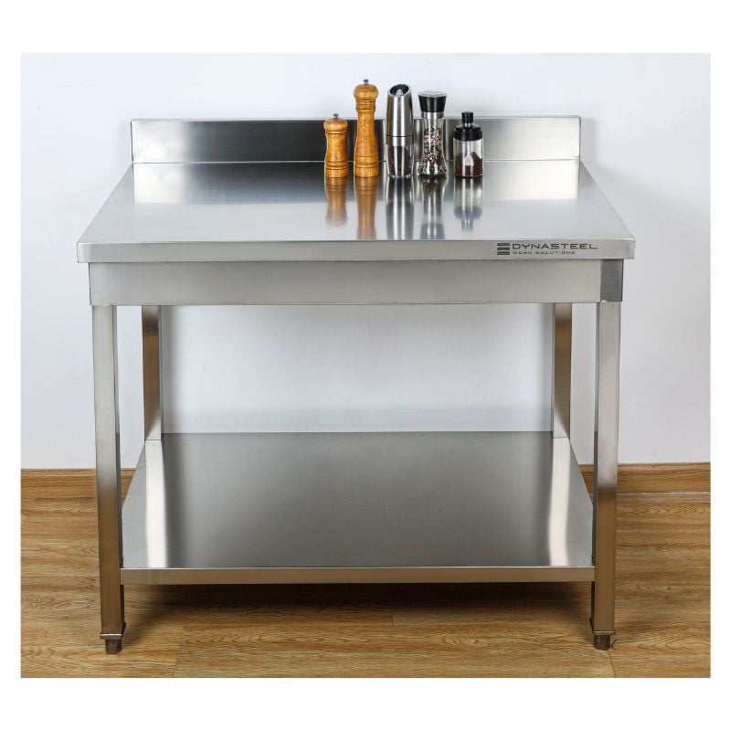 Table Inox avec Dosseret et Etagère - 1000 x 600 mm - vue 8