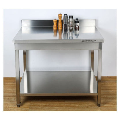 Table Inox avec Dosseret et Etagère - 1000 x 600 mm - vue 8