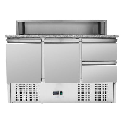 Meuble à Pizza Réfrigéré Toit Inox 8 x GN1/6 - 2 Portes et 2 Tiroirs - vue 4
