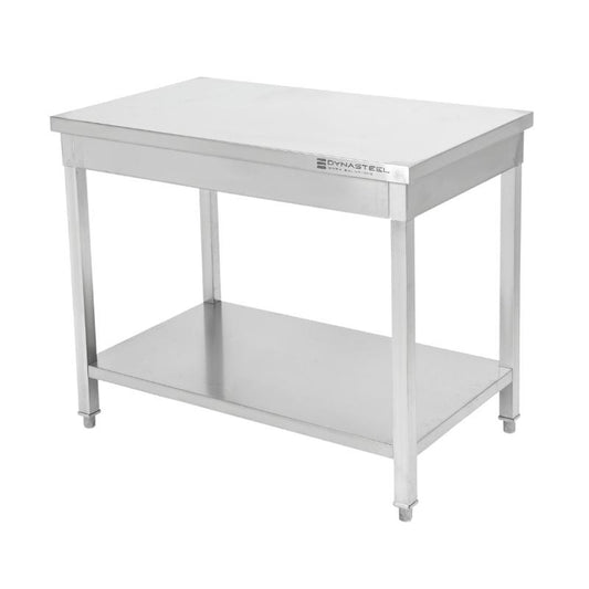 Table Inox Centrale avec Etagère - 1200 x 700 mm