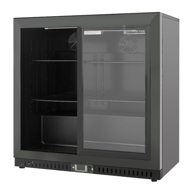 Arrière-Bar Réfrigéré 2 Portes Vitrées coulissantes - Intérieur Noir - vue 8