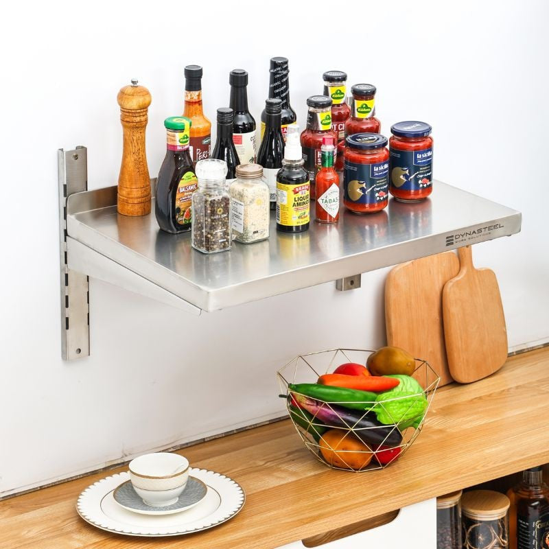 Etagère Murale en Inox sur Crémaillères - L 600 x P 400 mm - vue 5