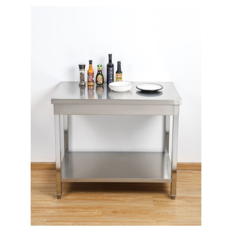 Table Inox Centrale avec Etagère - 1200 x 700 mm - vue 9