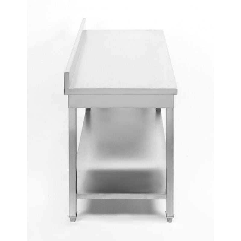 Table Inox avec Dosseret et Etagère - 800 x 600 mm - vue 8
