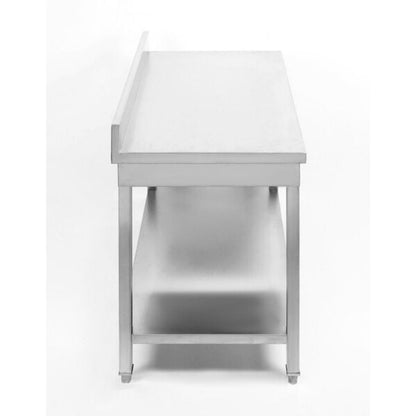 Table Inox avec Dosseret et Etagère - 800 x 600 mm - vue 8