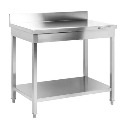 Table Inox avec Dosseret et Etagère - 1000 x 600 mm - vue 2