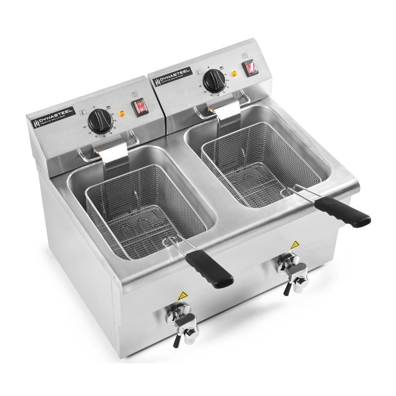 Friteuse Professionnelle Premium 2 x 8 L avec Vidange - vue 4