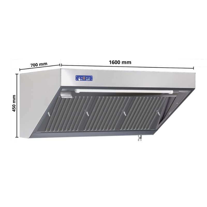 Hotte Snack Complète 700 - Longueur 1600 - Avec Moteur, Led et Variateur - vue 7