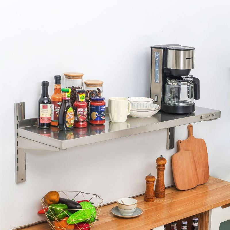 Etagère Murale en Inox sur Crémaillères - L 1000 x P 300 mm - vue 6