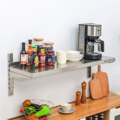 Etagère Murale en Inox sur Crémaillères - L 1000 x P 300 mm - vue 6
