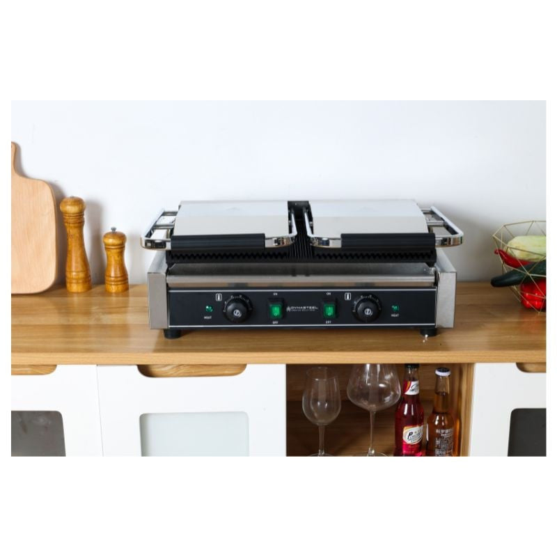 Grill Panini Double à Plaques Rainurées - vue 7