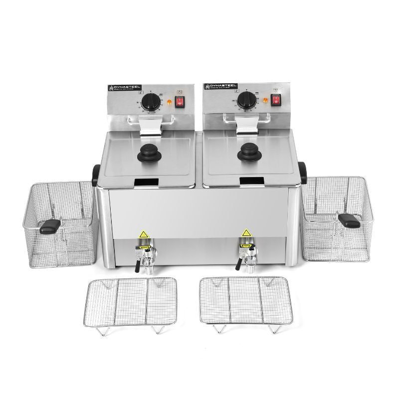 Friteuse Professionnelle 2 x 8 L avec Vidange - vue 2