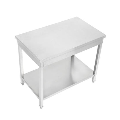 Table Inox Centrale avec Etagère - 1200 x 700 mm - vue 5