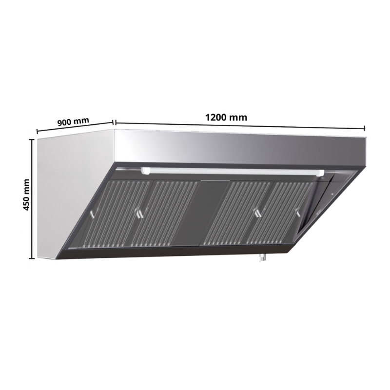 Hotte Snack Profondeur 900 avec Led et Sans Moteur -  Longueur 1200 - vue 8