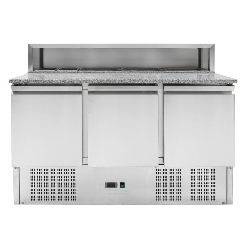 Meuble à Pizza Réfrigéré - 3 Portes - 8 Bacs GN 1/6