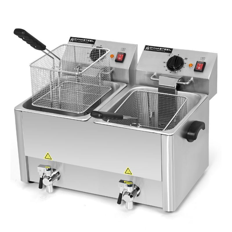 Friteuse Professionnelle 2 x 8 L avec Vidange