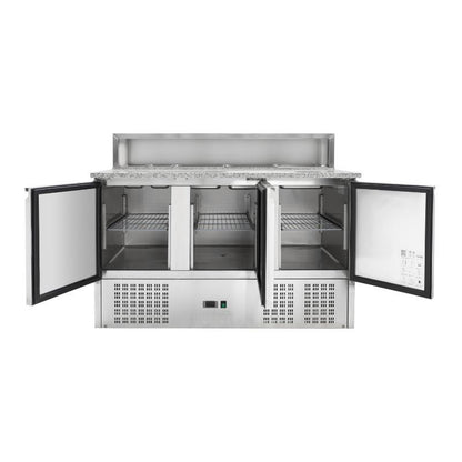 Meuble à Pizza Réfrigéré - 3 Portes - 8 Bacs GN 1/6 - vue 5