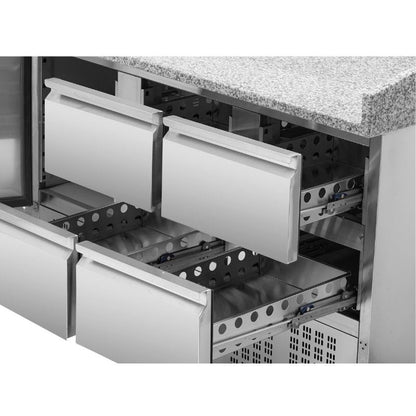 Meuble à Pizza Réfrigéré Compact 600x400 - 1 Porte et 4 Tiroirs - vue 4