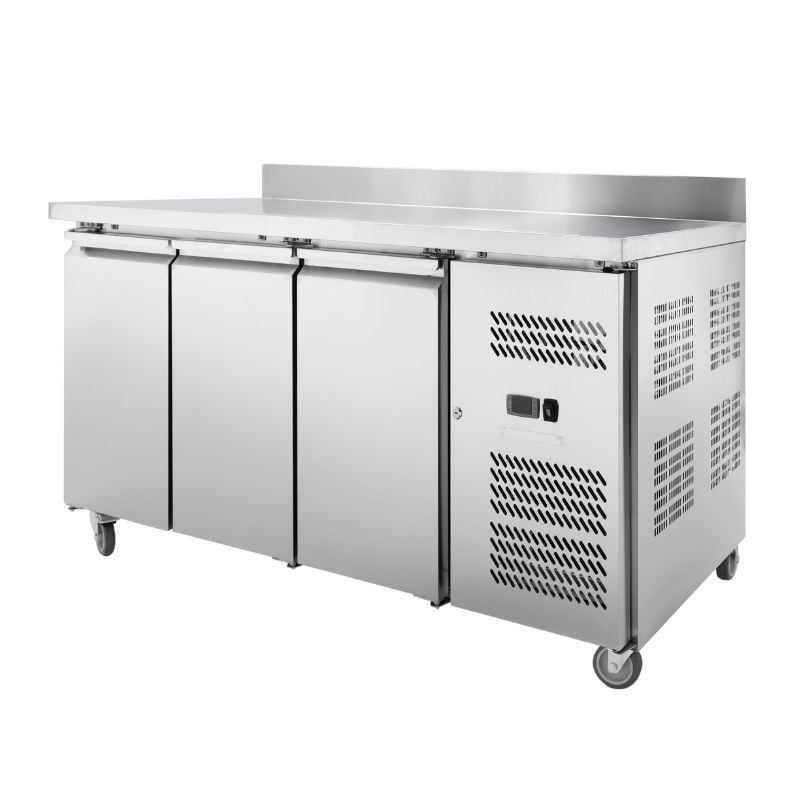 Table Réfrigérée 3 Portes GN1/1 - Profondeur 700 avec Dosseret