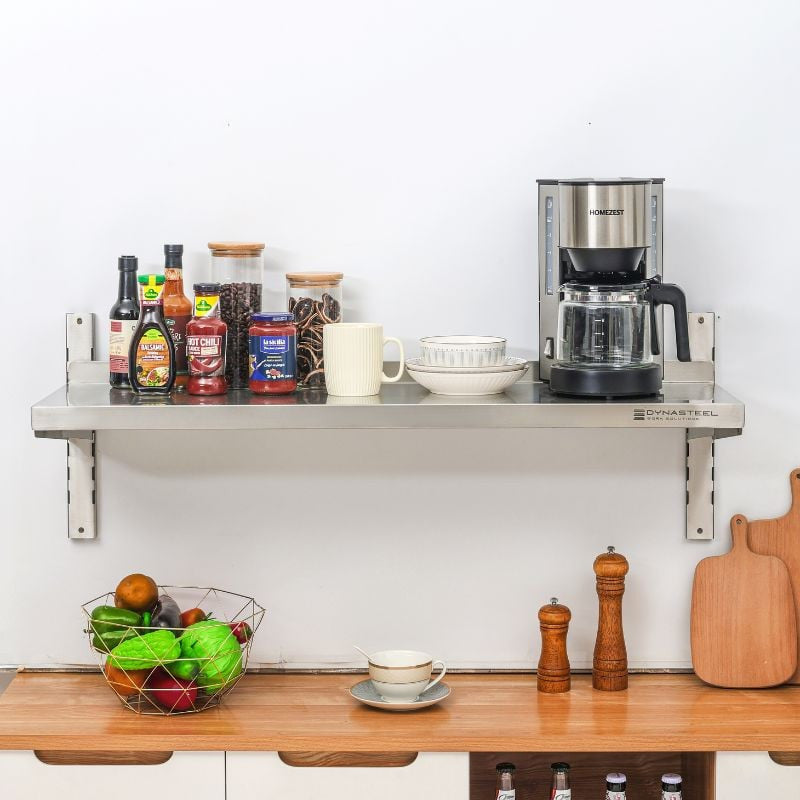 Etagère Murale en Inox sur Crémaillères - L 1000 x P 300 mm - vue 7