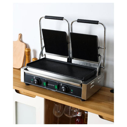 Grill Panini Double à Plaques Rainurées - vue 8